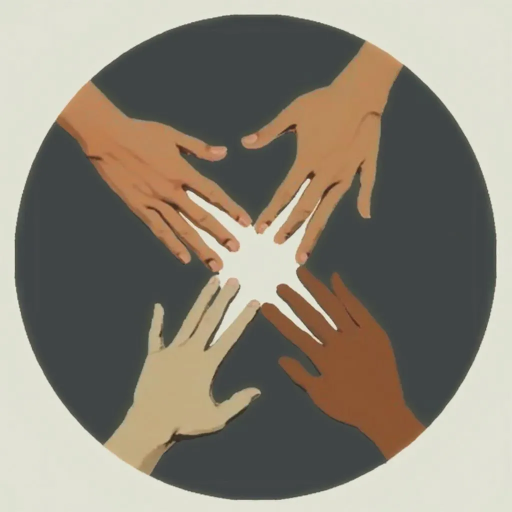 Icono de Valores manos unidas en círculo